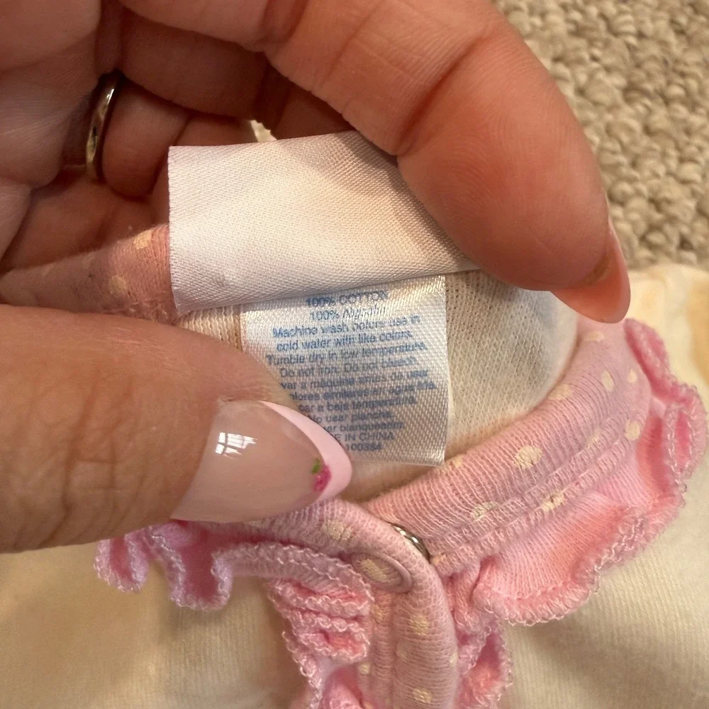 Kyle & Deena Baby Girls Ruffle Bunny Footed Sleeper‎ Pajamas Size 6-9 Months